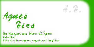 agnes hirs business card